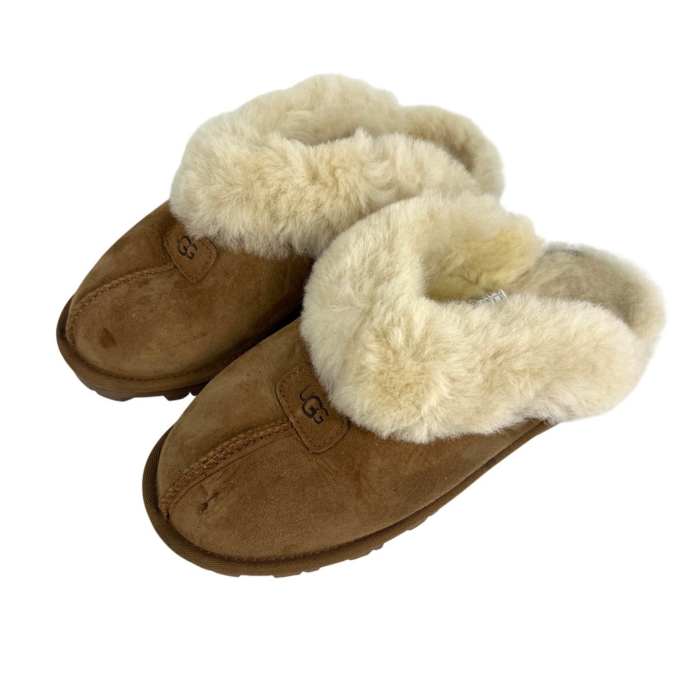 UGG Coquette Chestnut Suede Sheepskin Slippers 5125 Women 7